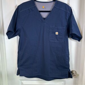 Carhartt Blue Rip Stop Utility Scrub Top‎ Women’s Size Medium